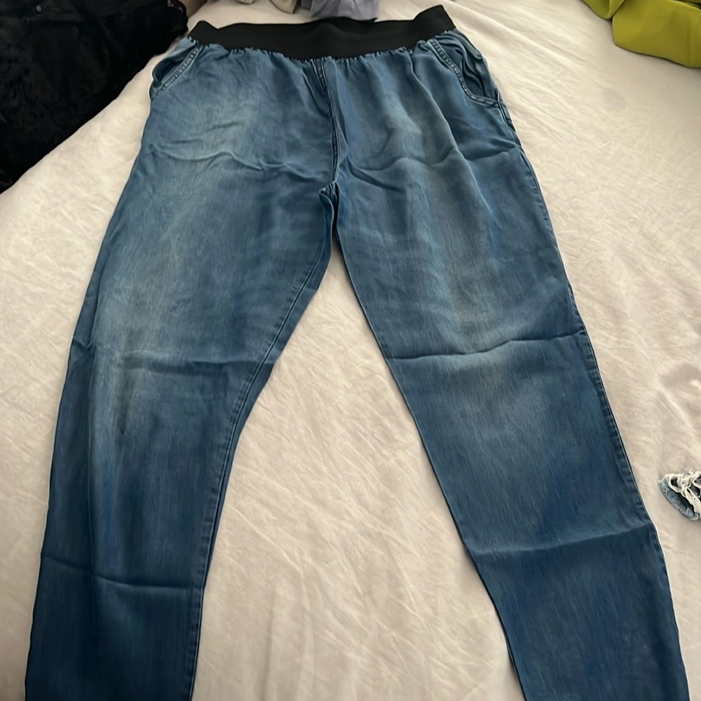 Blue flowy pants